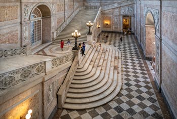 The Grand Staircase at the Royal Palace in Naples, Italy