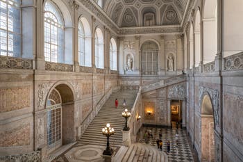 The Grand Staircase at the Royal Palace in Naples, Italy