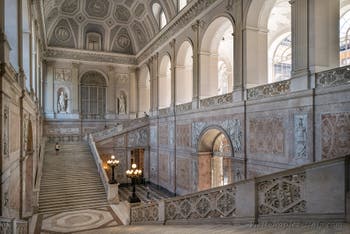 The Grand Staircase at the Royal Palace in Naples, Italy