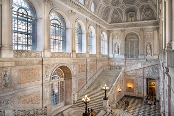 The Grand Staircase at the Royal Palace in Naples, Italy
