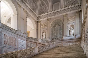 The Grand Staircase at the Royal Palace in Naples, Italy