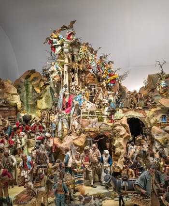 The Nativity Scene in the Palatine Chapel of the Royal Palace of Naples, Italy