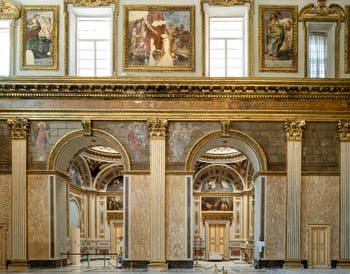 Frescoes by Giacomo del Po, the Palatine Chapel of the Royal Palace of Naples in Italy