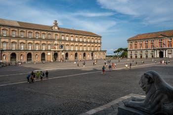 Piazza del Plebiscito and the Royal Palace in Naples, Italy