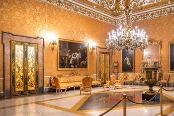 The Queen’s first state room in the Royal Palace of Naples, Italy
