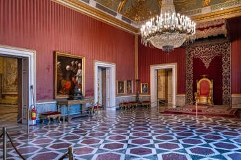 The Throne Room at the Royal Palace of Naples in Italy
