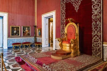 The Throne Room at the Royal Palace of Naples in Italy