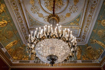 The Throne Room at the Royal Palace of Naples in Italy