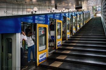 The Montesanto funicular railway in Naples, Italy