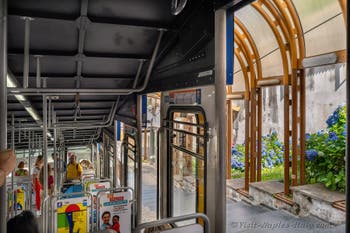 The Montesanto funicular railway in Naples, Italy