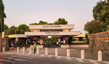 Entrance gate to the ruins of Pompeii near Naples, Italy