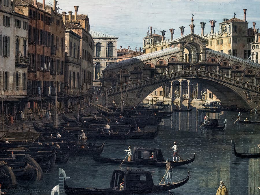 Canaletto, Venice Grand Canal and Rialto Bridge from South