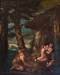 Paolo Veronese, Adam and Eve in the Garden of Eden, Atrium Doge's Palace in Venice in Italy