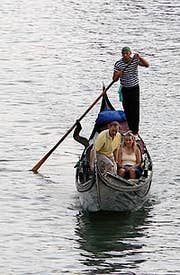 Gondola on Grand Canal Venice Italy