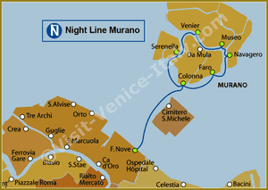Line NM Murano Night Linen Water Bus Vaporetto in Venice