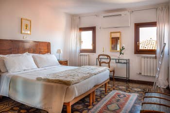 The very nice bedroom of the Casa dei Bombardieri in Venice Italy Castello