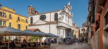 The Campo and church of Santa Maria Zobenigo in Venice, Italy