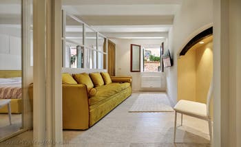 The living room of the San Marziale flat in Venice, Italy