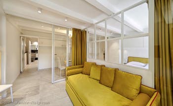 The living room of the San Marziale flat in Venice, Italy