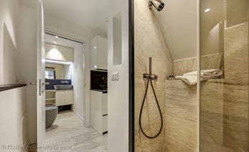 The shower in the San Marziale flat in Venice, Italy