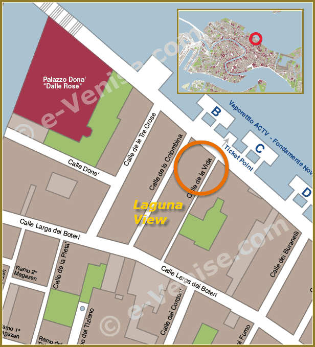 Location Map in Venice of Laguna View