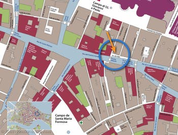 Map location of Ostaria Ai Pie del Ponte in Venice