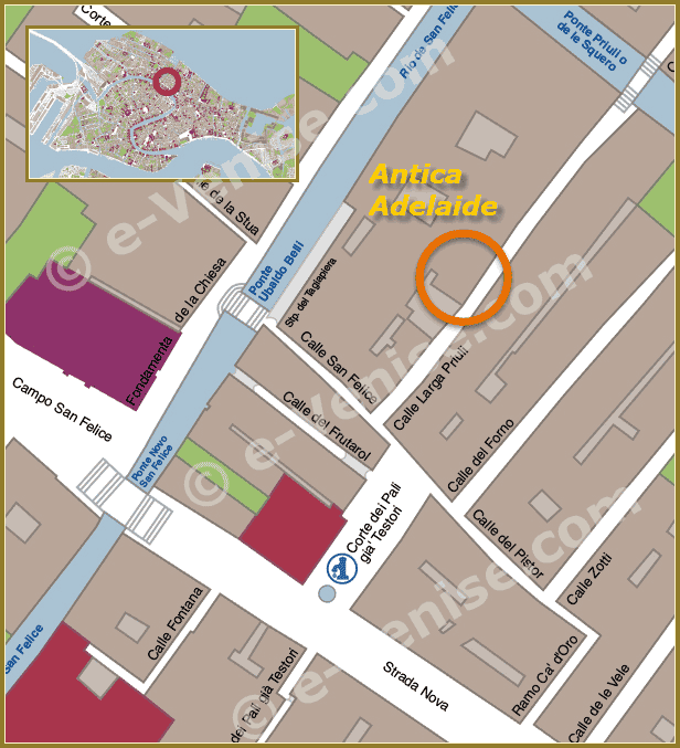 Restaurant Antica Adelaide Location Map in Venice