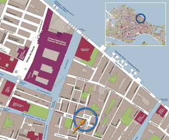 Situation Map of the Ostaria Alla Frasca in Venice in Italy