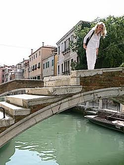 Daniela on the Bridge of Chiodo venice italy