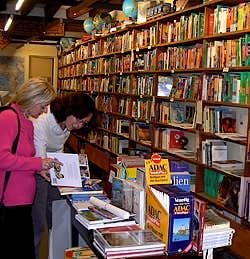 Daniela at Marco Polo Bookshop in Venice