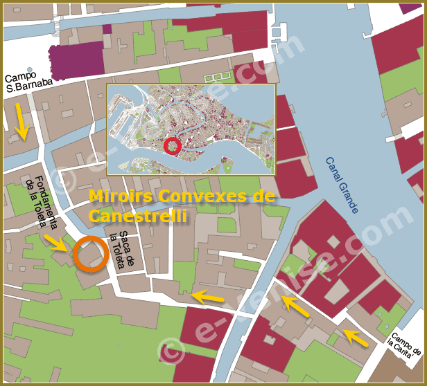 Location Map in Venice of Canestrelli shop