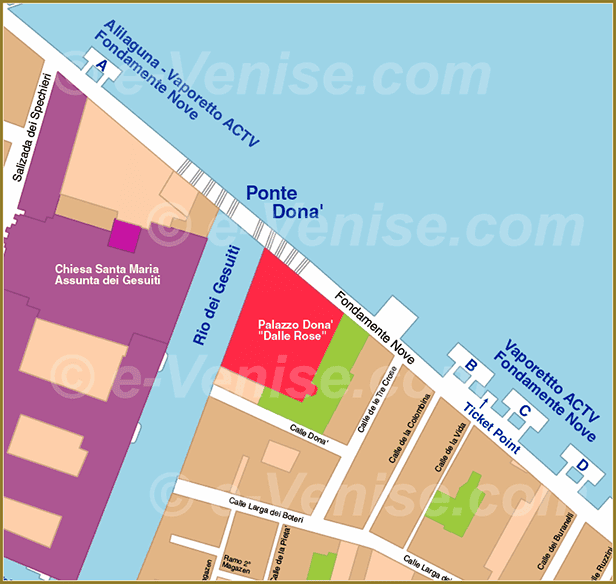 Venice Water Bus Pier map Fondamente Nove ACTV
