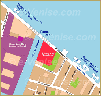 Venice Water Bus Piers map Fondamente Nove ACTV