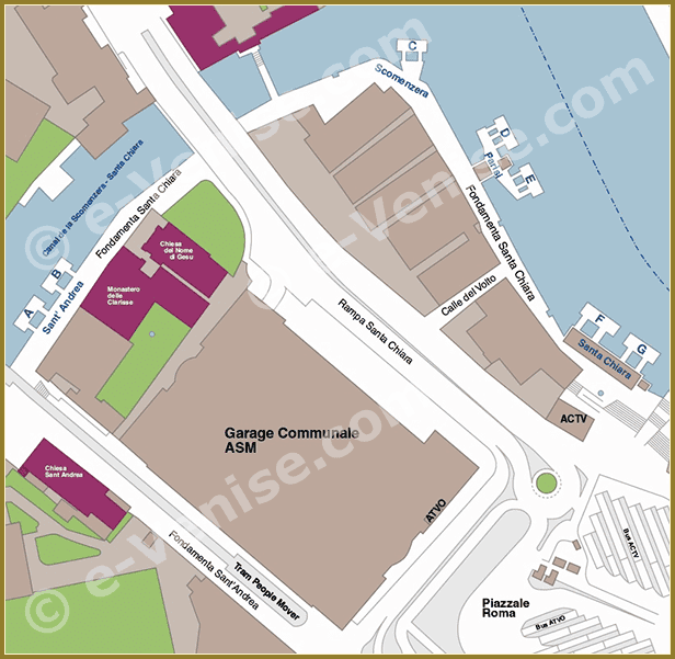 Venice Water Bus Pier map Piazzale Roma ACTV