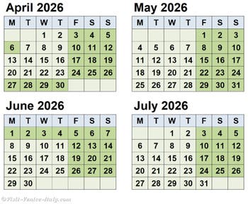 Days of application of the Venice Entry Tax in 2026